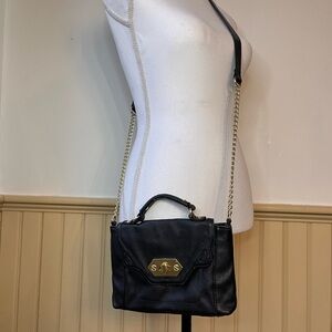 Steve Madden Hobo Cross Body w/Chain Purse Handbag Black Gold